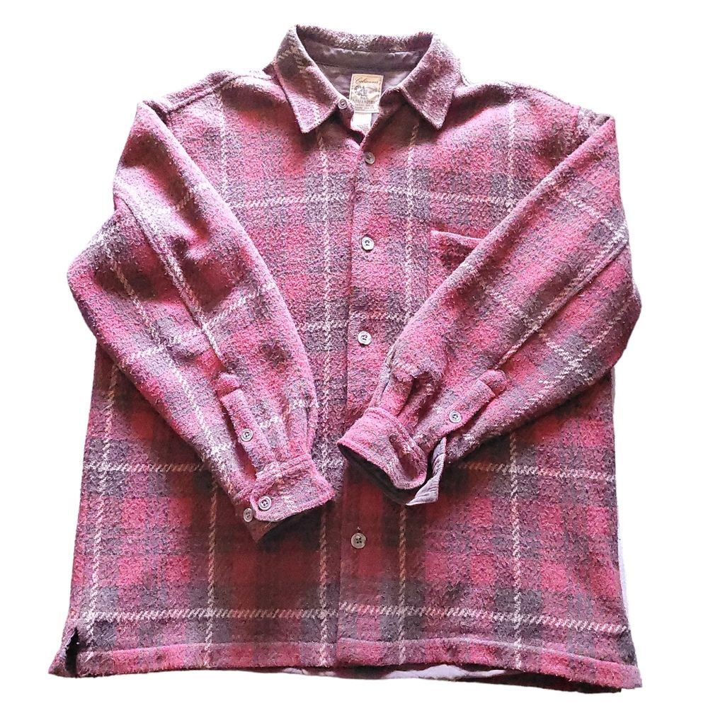 Vintage Banana Republic cabinwear wool plaid jacket Mens Large Shacket
